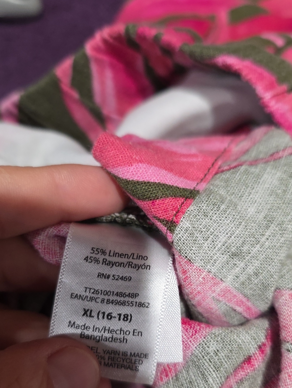 Time and Tru Pink Tropical Leaf Elastic-Waist Shorts - Picture 4 of 5